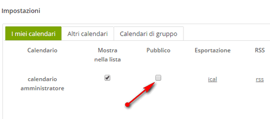 rendi pubblico un calendario