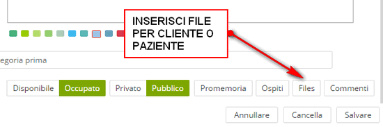 Inserisci file per il cliente o paziente