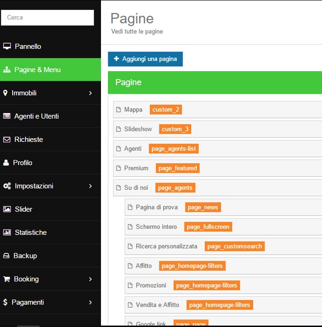 gestione pagine sito agenzia immobiliare