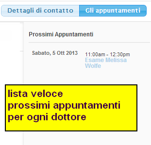 lista veloce appuntamenti dottore