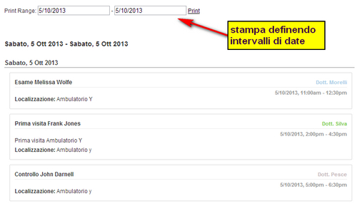 stampa appuntamenti con intervalli date