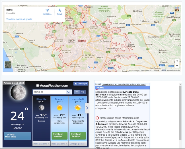 mappa google, condizioni meteo e viabilità per offire agli agenti che devono andare agli appuntamenti le migliori informazioni possibili