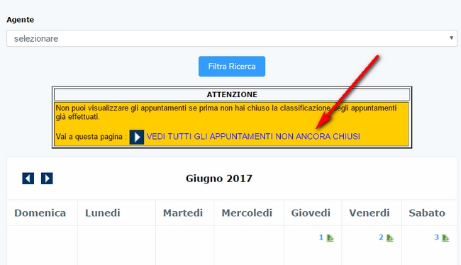 blocco visualiazzazione appuntamento