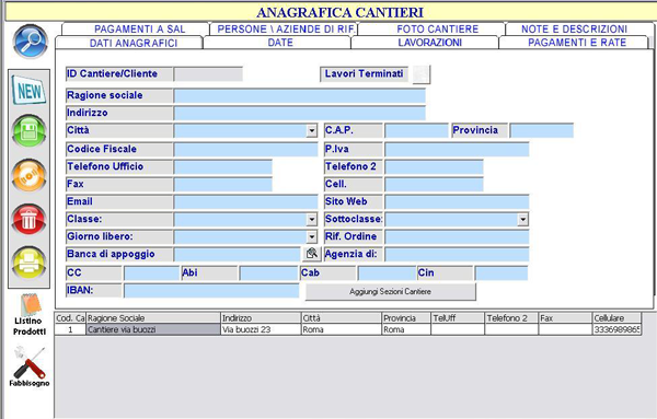 anagrafica cantieri