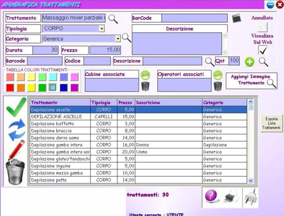 anagrafica trattamenti