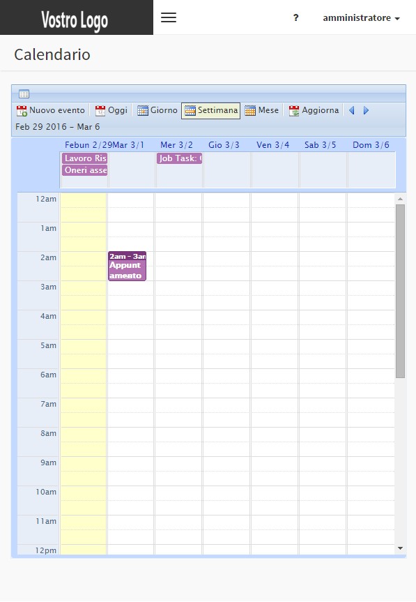 calendario appuntamenti