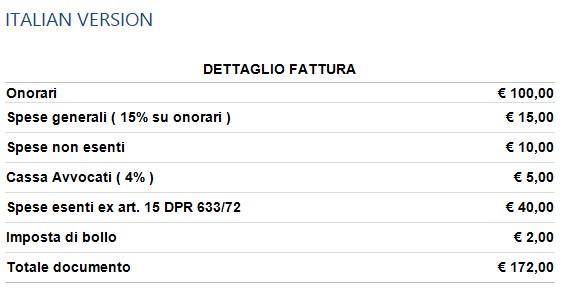 fatturazione avvocati con regime semplificato