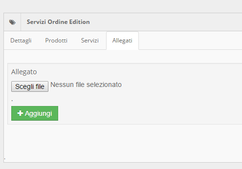 Ordine aggiungi allegato