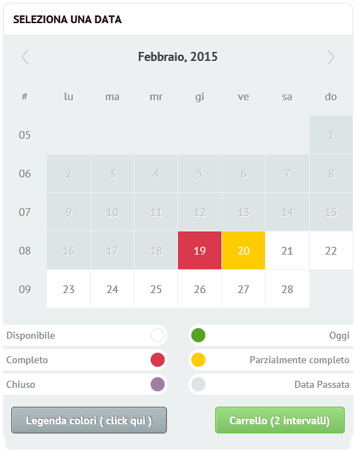 calendario prenotazione servizi a tempo