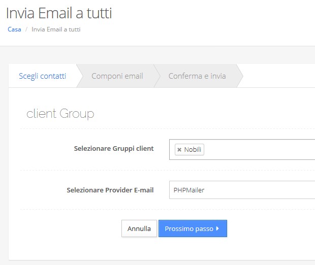 email a tutti i clienti