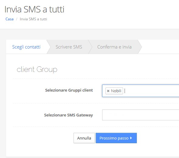 invia sms a tutti