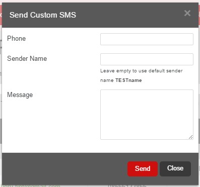 invio di un sms ad un cliente